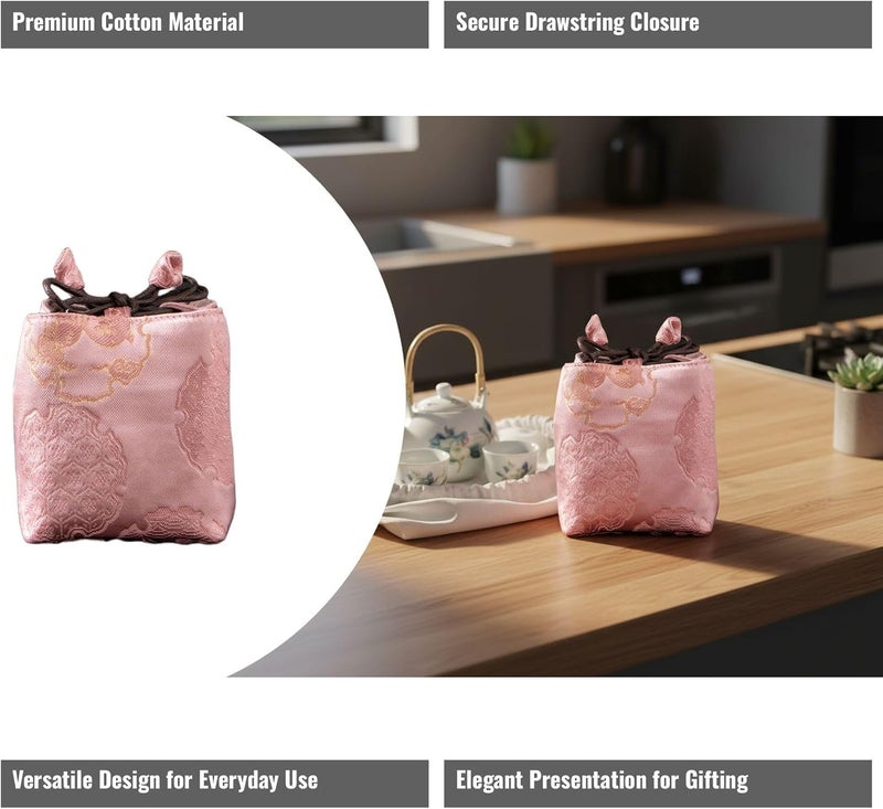 Tea Storage Bag for Tea Set Accessories - Drawstring Tea Bag for Travel and Home Use - Image 2