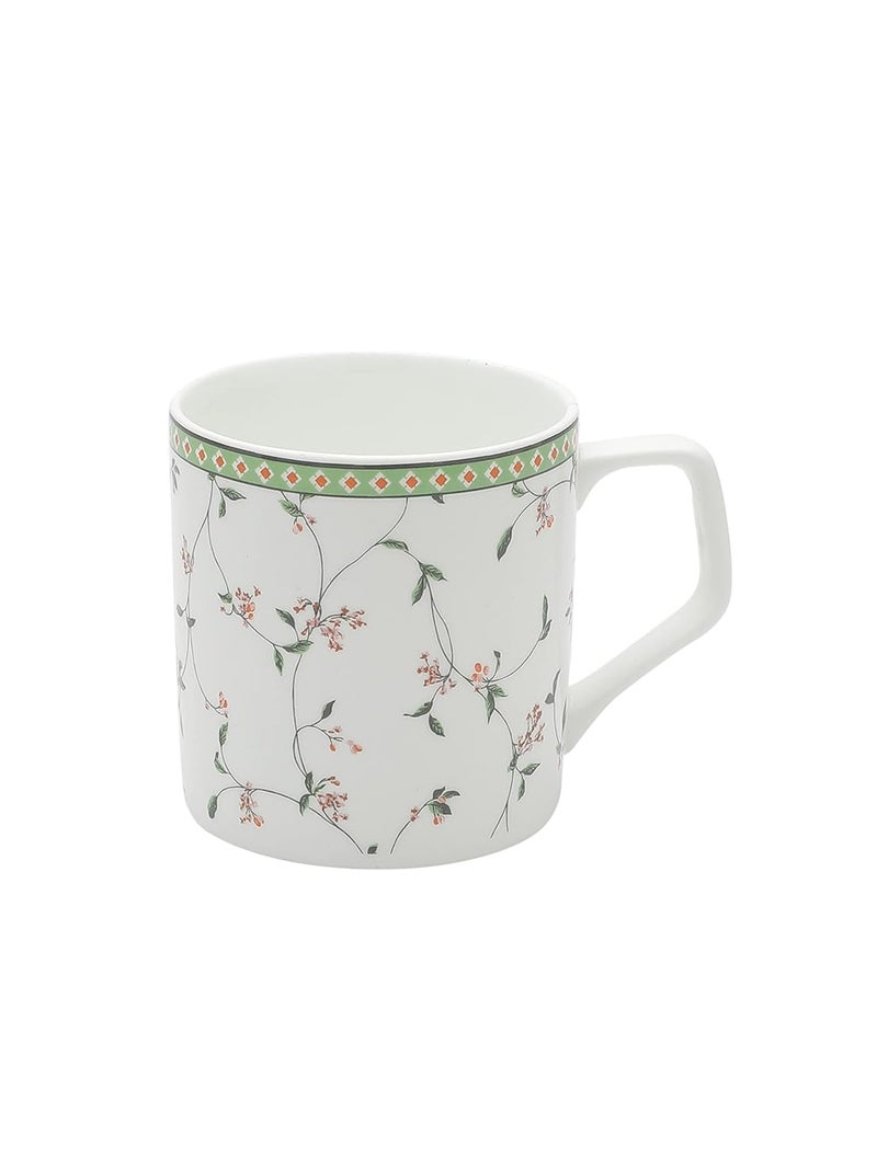 JCPL Fine Ceramic TeaCoffee Mugs Set of 6180 ml Each Green Floral Cups 6 Pcs - Image 3