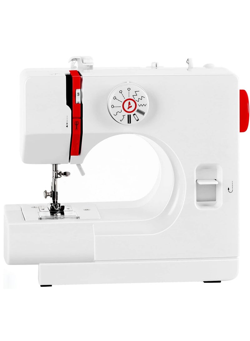 Sharpdo Electric Sewing Machine Double speed, 12-Needle Household Portable Sewing Machine For Beginners, Clothing, Fabrics or Leather - Image 1