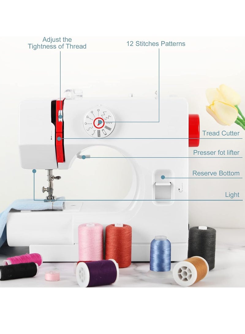Sharpdo Electric Sewing Machine Double speed, 12-Needle Household Portable Sewing Machine For Beginners, Clothing, Fabrics or Leather - Image 5