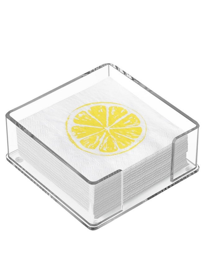 MaxGear Acrylic Cocktail Napkin Holder for Table, Clear Guest Towel Holder, Beverage Buffet Paper Napkin Caddy for Bar, Party, Dinner, Kitchen & Dining Room, Bathroom, 5.5 x 5.5 inches - Image 1