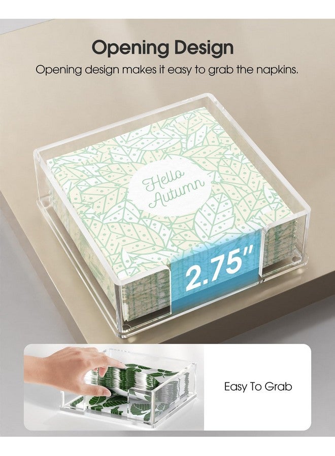 MaxGear Acrylic Cocktail Napkin Holder for Table, Clear Guest Towel Holder, Beverage Buffet Paper Napkin Caddy for Bar, Party, Dinner, Kitchen & Dining Room, Bathroom, 5.5 x 5.5 inches - Image 4
