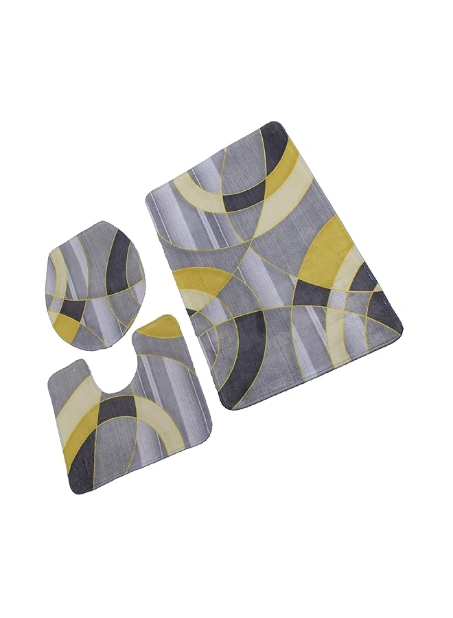 هوم كونسيبت 3 مجموعات من سجادة حمام مضادة للانزلاق + غطاء مرحاض + سجادة حمام - Image 2