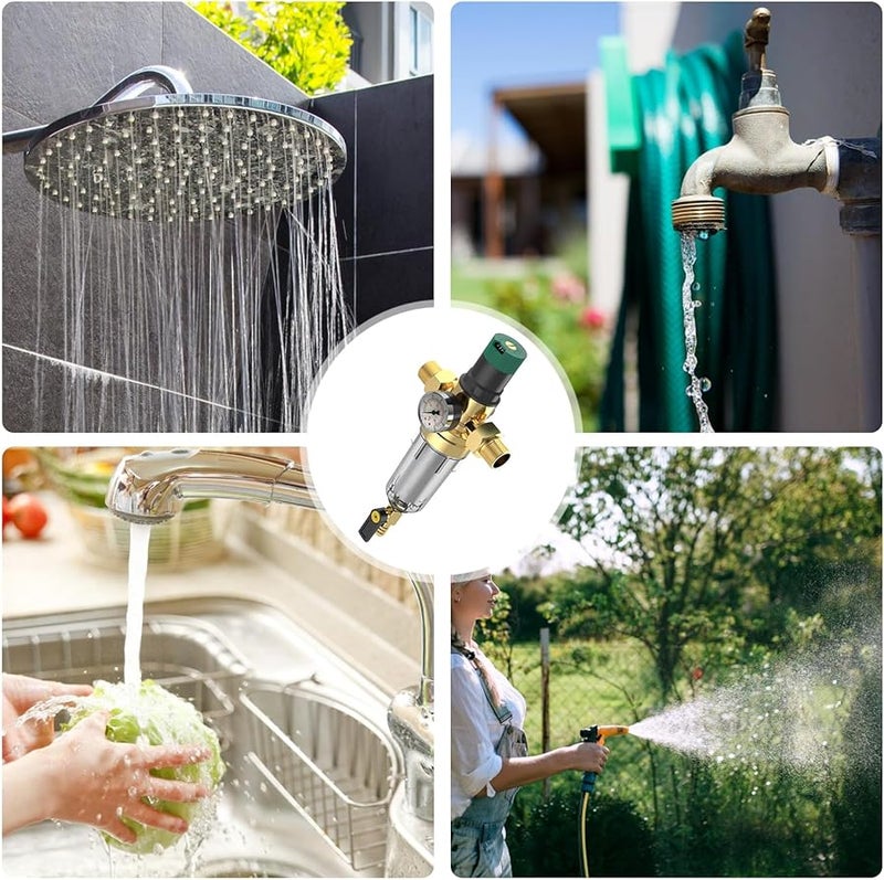 منظم ضغط المياه DN20 مع فلتر مدمج ومقياس للتركيب العمودي - Image 3