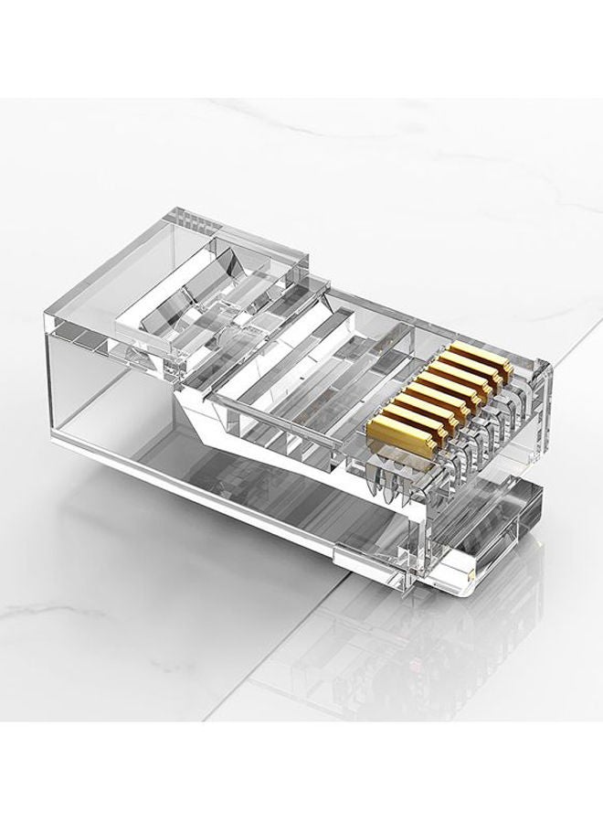 NIBEMINENT 10-Piece Cat6 RJ45 UTP Modular Plug Clear/Gold  - Image 5