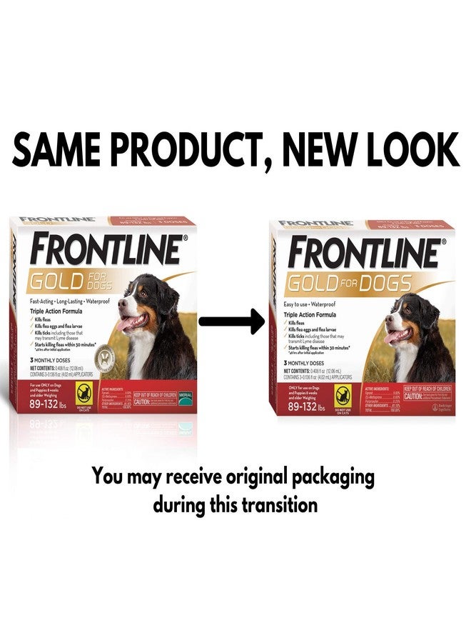 FRONTLINE Gold Flea & Tick Treatment for X-Large Dogs Up to 89 to 132 lbs., Pack of 3 - Image 2