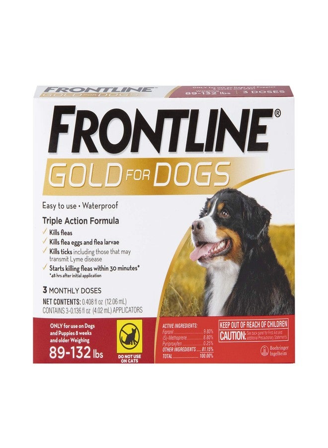 FRONTLINE Gold Flea & Tick Treatment for X-Large Dogs Up to 89 to 132 lbs., Pack of 3 - Image 1