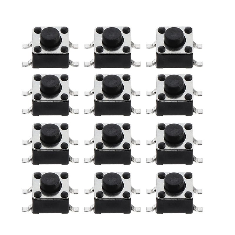 100pcs Momentary Tactile Push Button Switch Set, Circuit Micro Tact Switch Replacement for Electronic Projects, Compact 12x12mm Industrial Control Components - Image 1