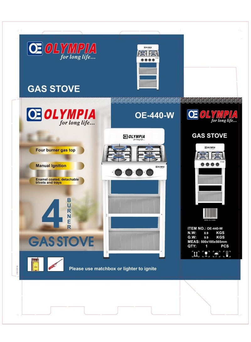 Olympia موقد غاز للطهي بدون دخان مطبخ خارجي موقد قائم 4 شعلات - Image 4