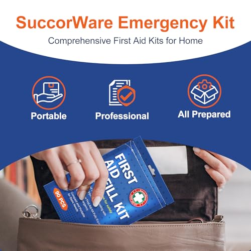 SuccorWare 90 Pieces First Aid Refill Kit - Wound Care Kit Includes Bandages for Home, Travel, Hiking - Portable Replacement Kit for First Aid Medical Supplies（1 Set） - Image 4