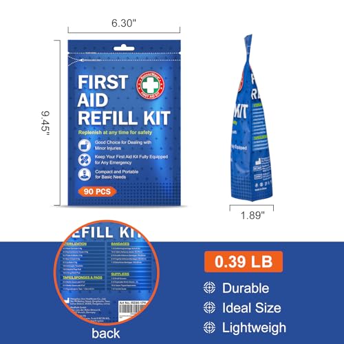 SuccorWare 90 Pieces First Aid Refill Kit - Wound Care Kit Includes Bandages for Home, Travel, Hiking - Portable Replacement Kit for First Aid Medical Supplies（1 Set） - Image 3