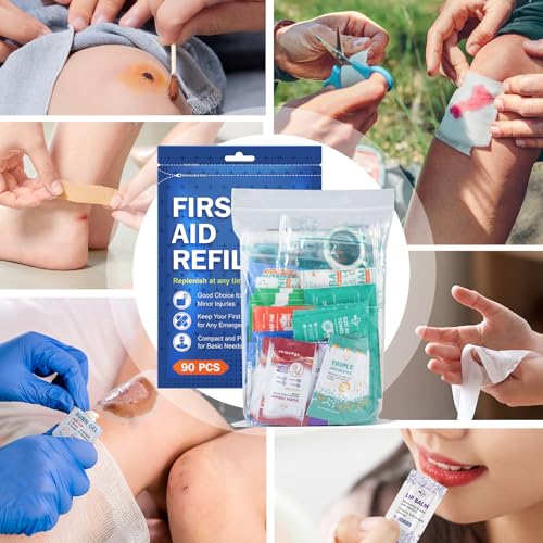 SuccorWare 90 Pieces First Aid Refill Kit - Wound Care Kit Includes Bandages for Home, Travel, Hiking - Portable Replacement Kit for First Aid Medical Supplies（1 Set） - Image 5