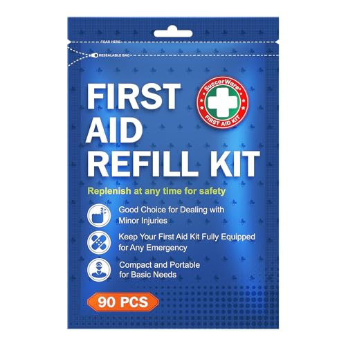 SuccorWare 90 Pieces First Aid Refill Kit - Wound Care Kit Includes Bandages for Home, Travel, Hiking - Portable Replacement Kit for First Aid Medical Supplies（1 Set） - Image 1