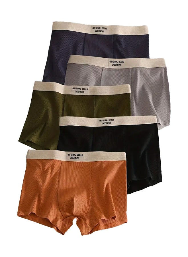 زيمي سراويل داخلية وسراويل داخلية من Zeemey مكونة من 5 قطع للرجال ، ملابس داخلية من القطن المرن قابلة للتهوية ومقاومة للرطوبة ، مقاس حديث منخفض الارتفاع - Image 1