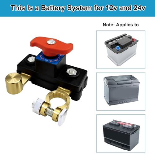 Flavizo Car Battery Cut Off Switch | 12V/24V Power Disconnect Rotary Knob | High Conductivity (Check Terminal Size & Cable Slack) - Image 5