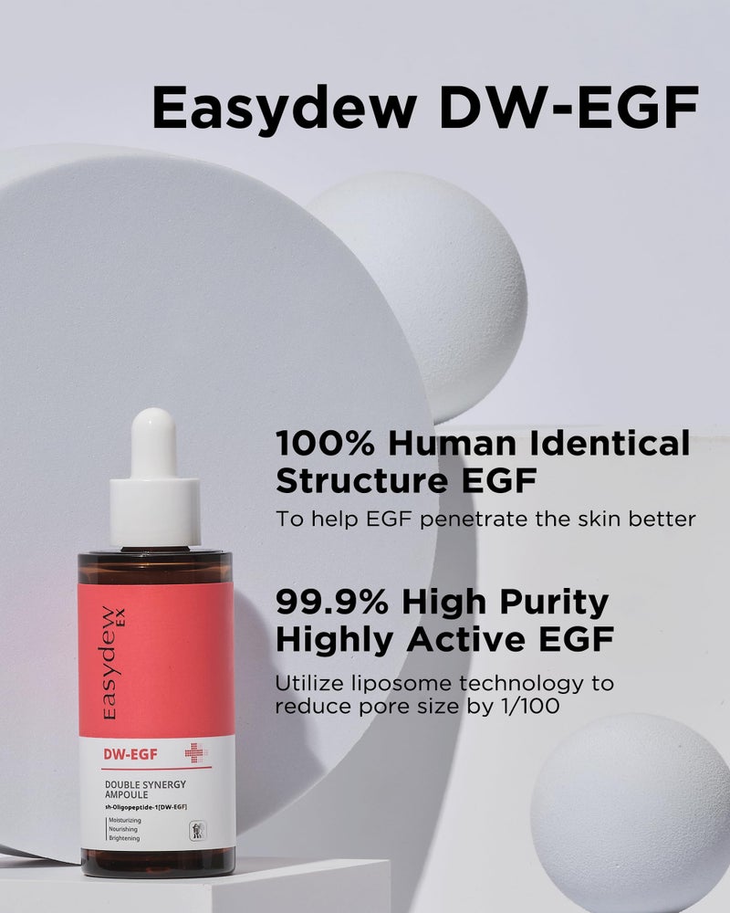 EASYDEW DW-EGF Peptide Double Synergy Ampoule - Intensive Moisturizing Face Serum with Hyaluronic Acid, Ceramide, Bakuchiol - Firming, Moisture Glow Skin for Rough Skin, 1.69 fl.oz. - Image 5