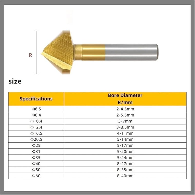 High Speed Steel Single Edge Chamfering Cutter 18 Size 90 Degree 1F Coate For CNC Metal Inner Hole - Image 4