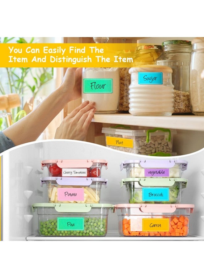 تشينكو 300 قطعة من ملصقات الزجاجات المقاومة للماء مع قلم تحديد أسود بألوان وأحجام متنوعة وملصقات قابلة للإزالة وملصقات الحضانة للأطفال وملصقات الإزالة للبرطمانات وحاويات الطعام (بأسلوب ماكرون) - Image 5