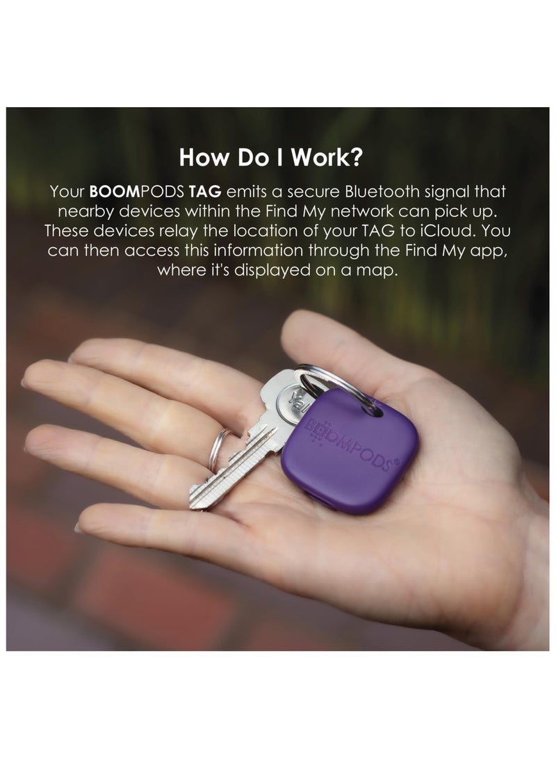 Boompods Boomtag Rechargeable Bluetooth Tracker Tag - Ocean Plastic Smart Tracking Device for Pet, Luggage, Compatible with Apple Find My App, Wallet and Key Finder (Ocean Blue) - Image 5