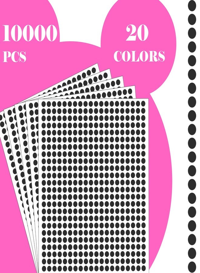 YSHIHE Black Round Circle Dot Stickers, 1/4 inch, 10000 PCS, Mini Tiny Colored Coding Labels for Office and Classroom - Image 3
