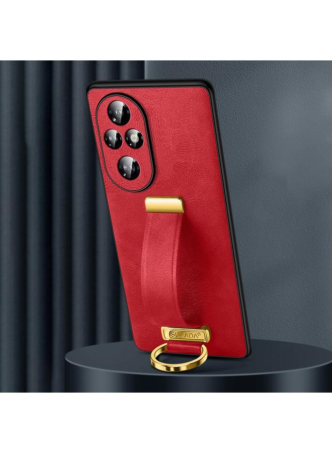 Case For Honor 200 Pro PC Hybrid Leather Texture Skin Feel Shockproof Phone Case