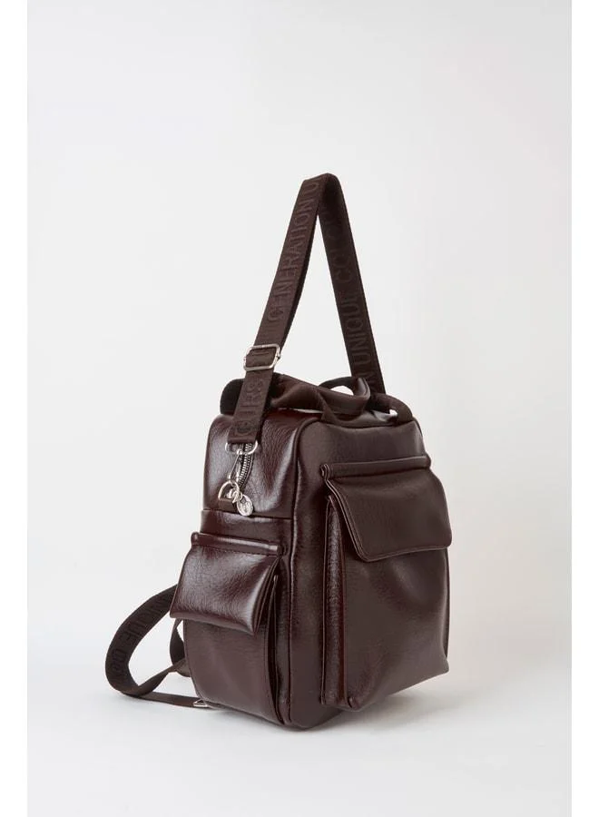 Vivaq Women's Swan Bitter Coffee Multi-Pocket Zippered Cover Adjustable Strap Travel & Daily Backpack.