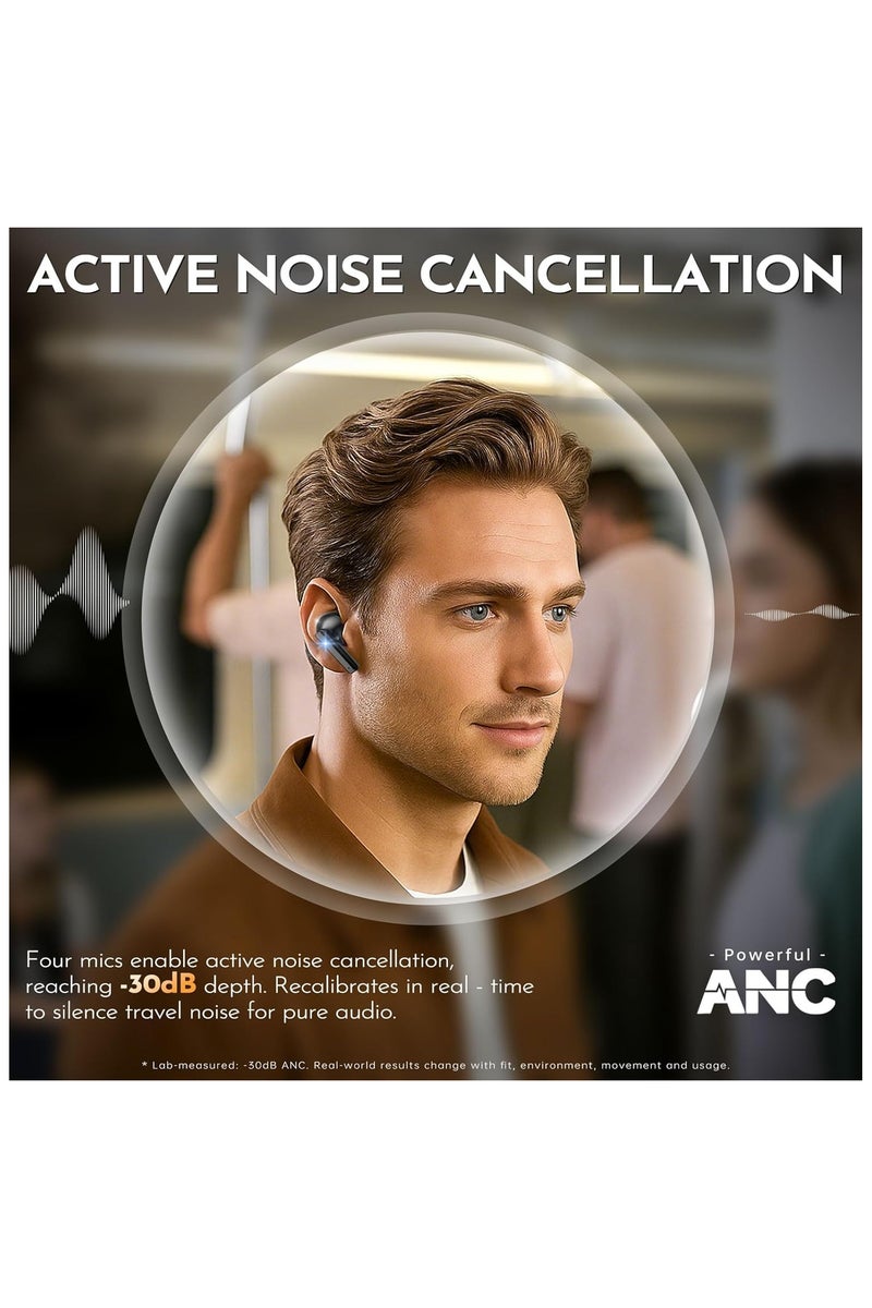 True Wireless Earbuds Bluetooth Earphones with Active Noise Cancellation Headphones Wireless 4 Mic Clear Calls in Ear Buds 40H Led Display, Multipoint Connect, Deep Bass Earbuds, ANC Waterproof - Image 2