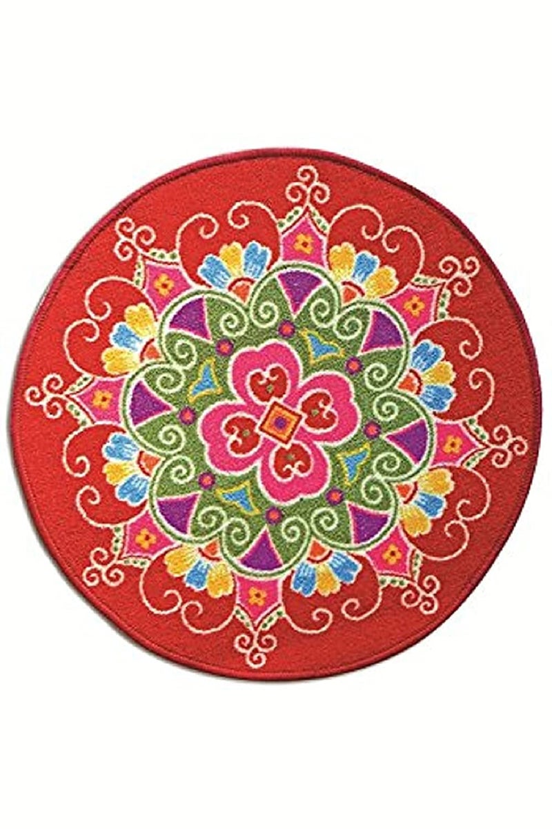 Status Contract Status Nylon Floor Round Carpet Mats Rug for Living Room, Dining Room, Kitchen, Hall (30 X 30 Inches Or 78Cm X 78Cm, Multicolor - D1) - Image 2