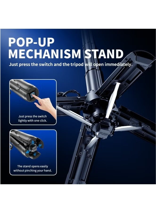 Mini Extendable Selfie Stick Tripod with Bluetooth 5.2, 360° Rotating Quadruped Selfie Stick, Adjustable Lightweight Aluminum Alloy Tripod Stand for iPhone, Android, Live Stream & Vlog White - Image 3