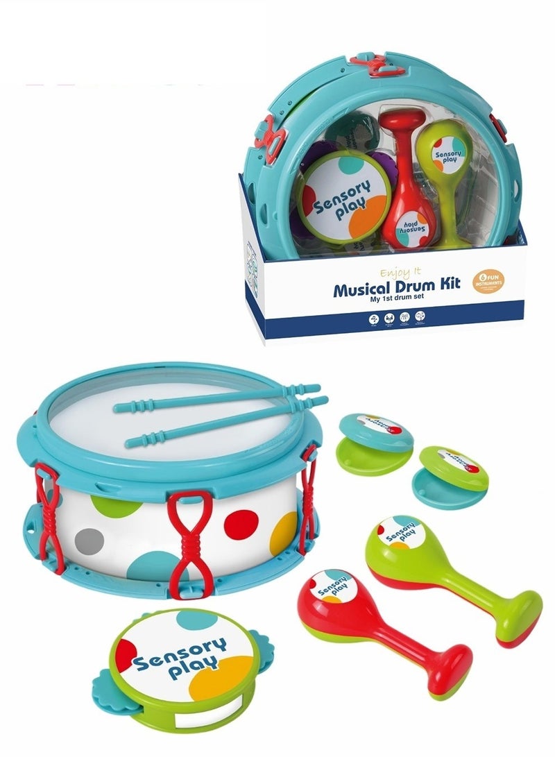 ميكسد مجموعة طبول لعبة موسيقية للأطفال الصغار ، ألعاب تعليمية في وقت مبكر - Image 2