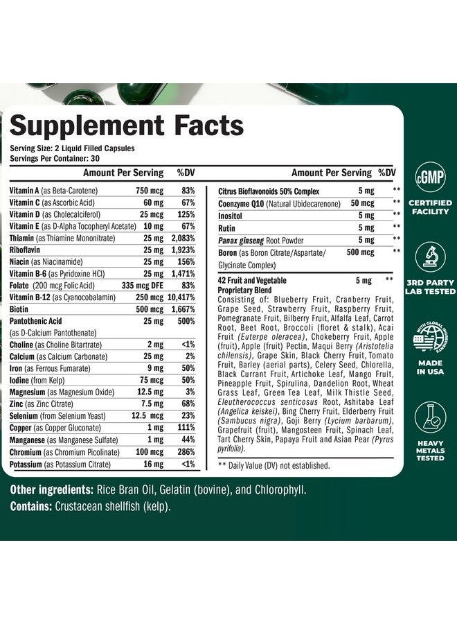 Vimerson Health Multivitamin for Men - Essential Mens Multivitamins & Multiminerals 60 Liquid Capsules with Vitamin B12, A, D, C, Zinc, Magnesium & More for Total Body Wellness - 29 Key Nutrients & Vitamins for Men - Image 3