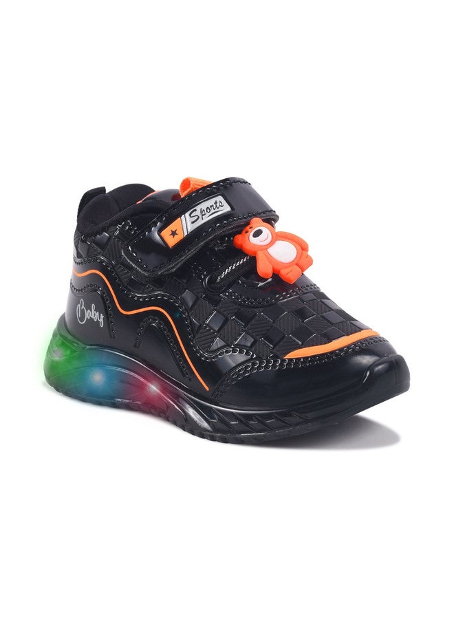 KATS Kids Textured Round Toe Velcro Antibacterial LED Chunky Sole Sneakers - Image 5