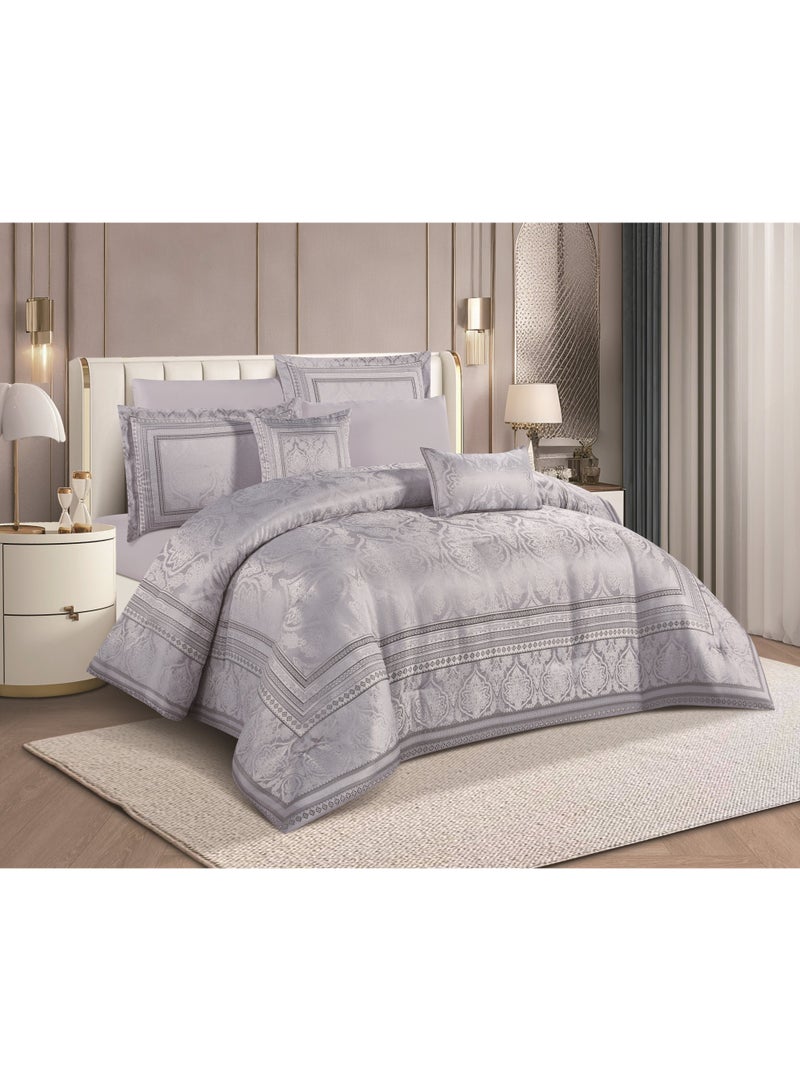 HOURS double size comforter 8 pieces Jacquard  for All Occasions - Queena-08 - Image 1