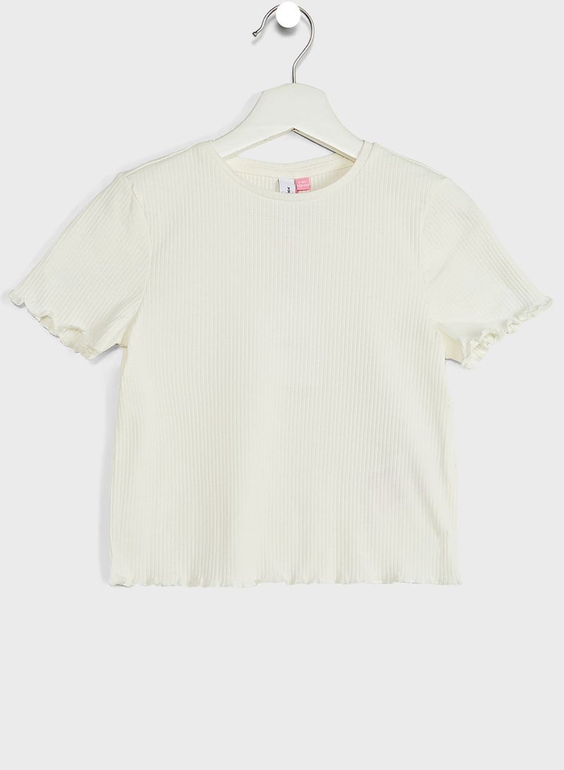 فيرو مودا جيرل بلوزة أساسية بياقة دائرية للأطفال - Image 1