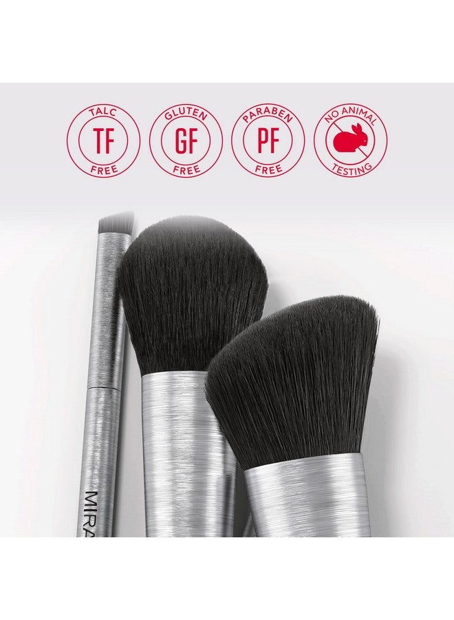 Mirabella Liner & Brow Duo Brush Premium Professional Makeup Brush Collection Crueltyfree Synthetic Bristle Brush Handsculpted Brushed Aluminum Handle Luxury Blending Brush For Makeup - Image 5