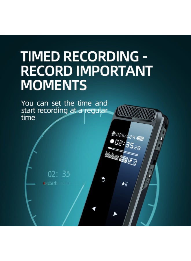 Q55 Touch Screen Voice To Text Intelligent High Definition Noise Reduction Sound Control Recording Pen Digital Computer Recorder-Color:Cross Border-Neutral English-Capacity:4GB - Image 4