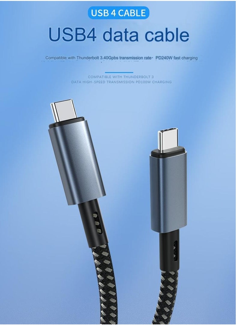 USB 4 Cable 1 Meter, Compatible Thunderbolt 4,USB C to USB C Charging Cable,8K@60Hz Display/40Gbps Data Transfer/240W PD Charging,for IPhone,MacBooks,Samsung,Xiaomi,Huawei Mobile phone