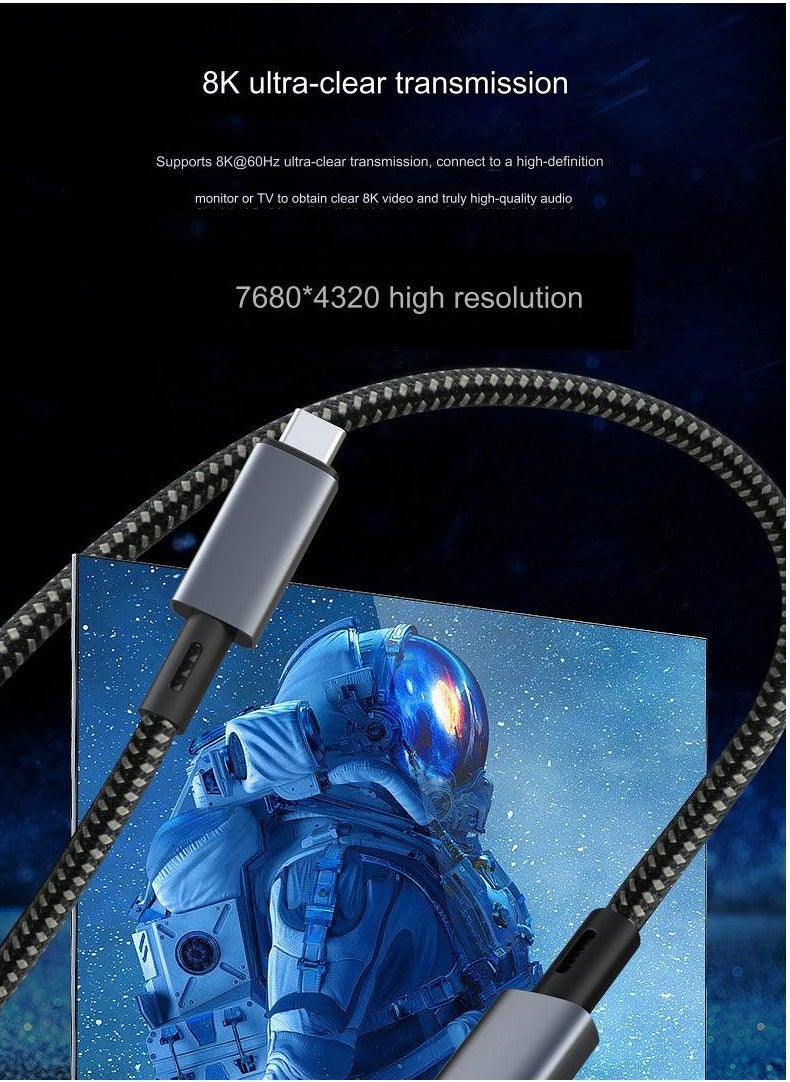 USB 4 Cable 1 Meter, Compatible Thunderbolt 4,USB C to USB C Charging Cable,8K@60Hz Display/40Gbps Data Transfer/240W PD Charging,for IPhone,MacBooks,Samsung,Xiaomi,Huawei Mobile phone