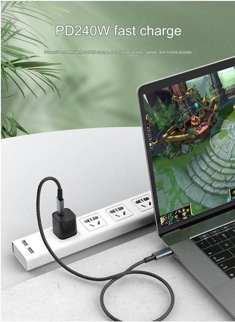 USB 4 Cable 1 Meter, Compatible Thunderbolt 4,USB C to USB C Charging Cable,8K@60Hz Display/40Gbps Data Transfer/240W PD Charging,for IPhone,MacBooks,Samsung,Xiaomi,Huawei Mobile phone