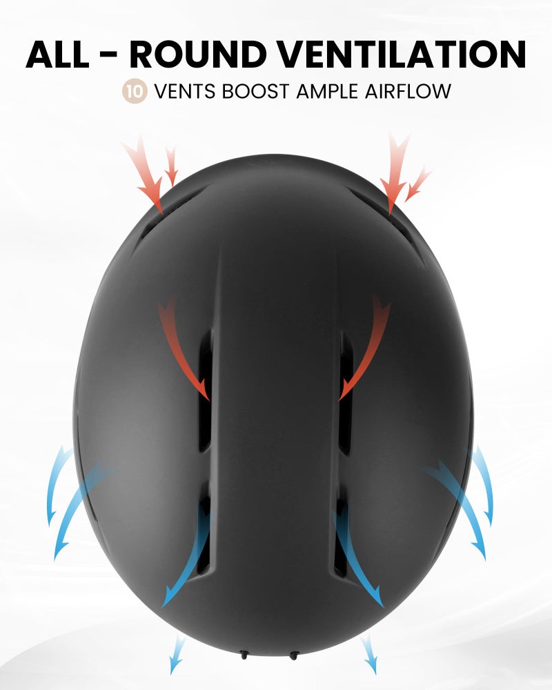 SNOWER Ski Helmet with Goggles, 2-in-1 Snowboard Helmet and Visor Goggles Combo - Adjustable Fit & Ventilation System - Snow Helmets for Men&Women - Image 3