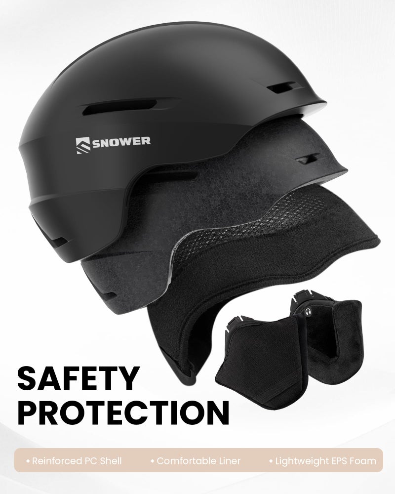 SNOWER Ski Helmet with Goggles, 2-in-1 Snowboard Helmet and Visor Goggles Combo - Adjustable Fit & Ventilation System - Snow Helmets for Men&Women - Image 2