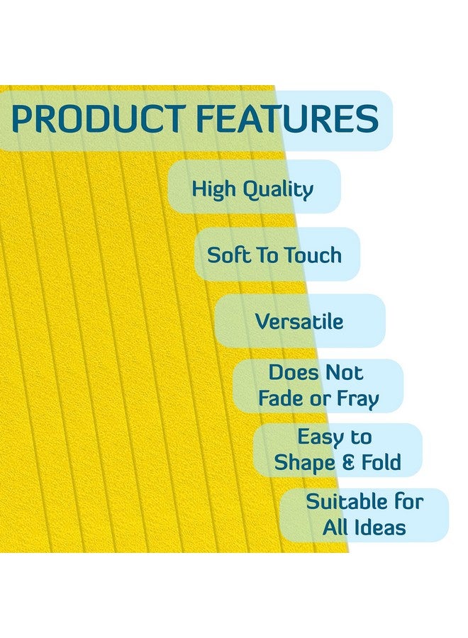 Lakeer A3 Felt Sheets 42cm X 29.7cm Set 10 Yellow Color Felt Sheets Stiff Felt Fabric Hard Felt Squares Craft Felt 2mm Thickness for Kids School DIY Crafts Patchwork Embroidery Sewing Crafting Project - Image 4