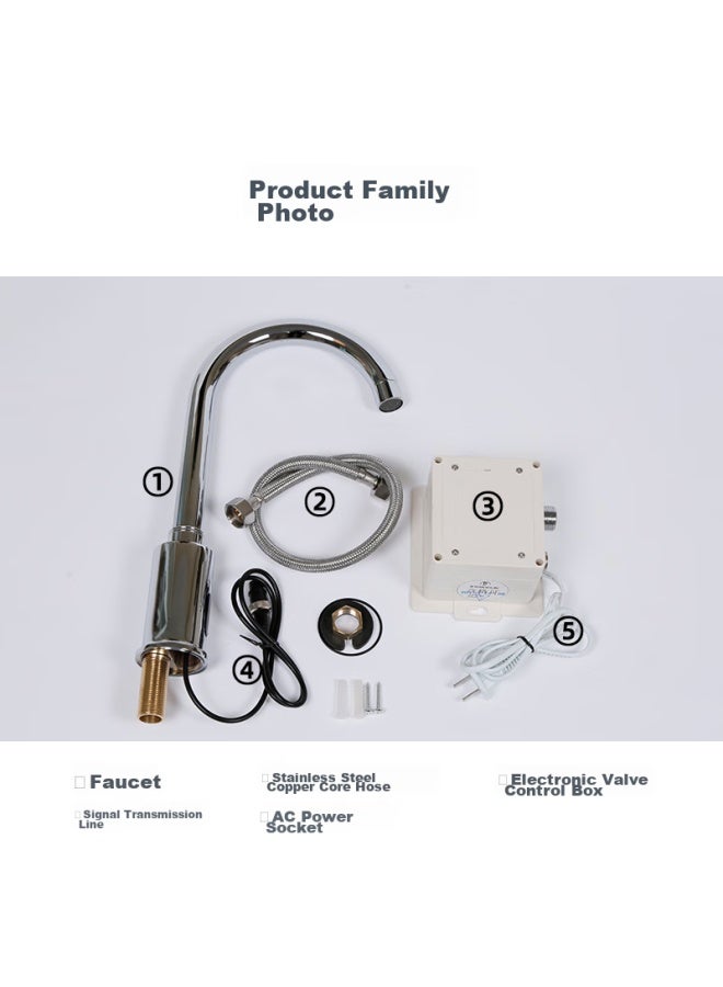 Pollock Blk-5288 Sensor Faucet, Single Cold Sensor Fully Automatic Brass Faucet For Kitchen Sink - Image 5