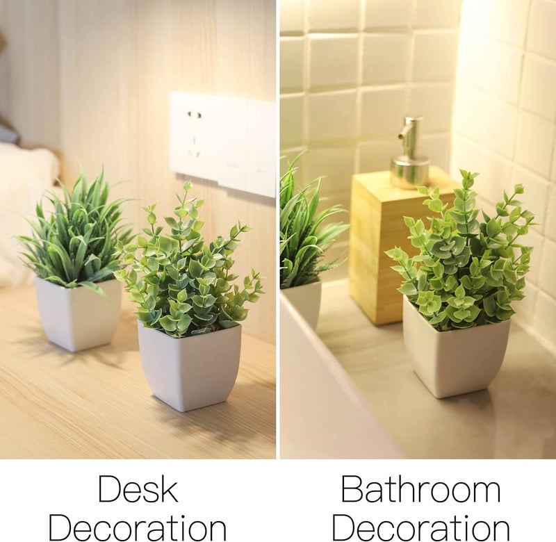 Der Rose 2 Pack Small Fake Plants Mini Artificial Potted Plants for Table Desk Home Laundry Room Bathroom Office Decor - Image 4