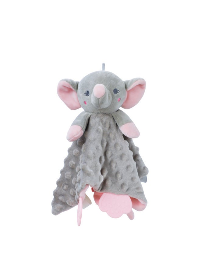 BBSKY Baby Cute Cartoon Animal Soothing Towel Silicone Molar Bite Soothing Towel Early Education Toys-Color:Gray Elephant-silicone Teether - Image 1