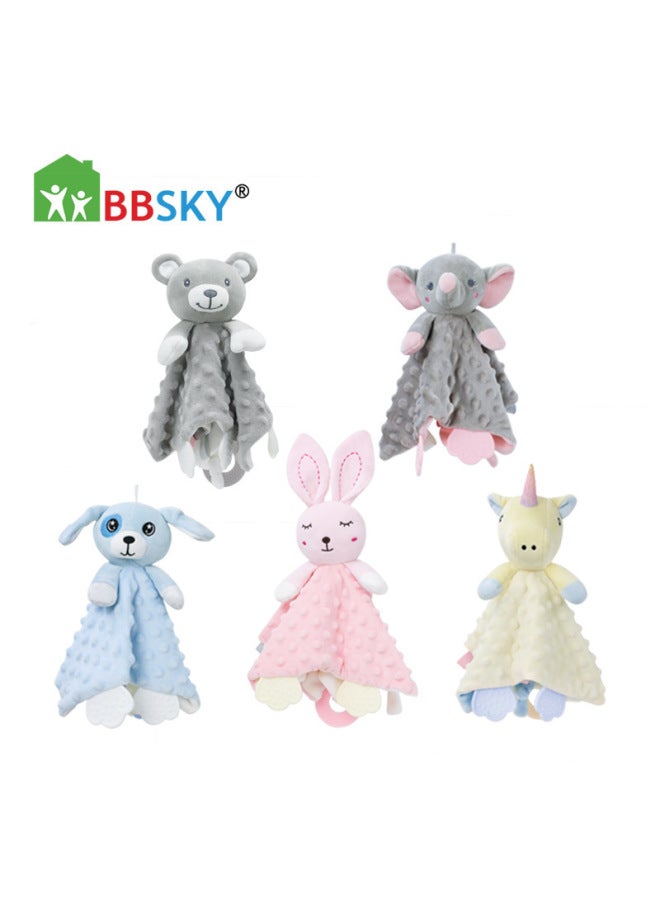 BBSKY Baby Cute Cartoon Animal Soothing Towel Silicone Molar Bite Soothing Towel Early Education Toys-Color:Gray Elephant-silicone Teether - Image 2