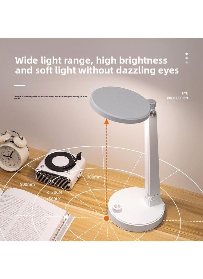 Generic - Rechargeable Desk Lamp For Eye Protection And Study Dormitory Lamp For College Students' Bedroom Bedside Lamp For Myopia Prevention Reading Lamp Work Lamp-Light Source Power:Top Equipped With Super Power Resistance  Three Levels Of Dimming - Image 1