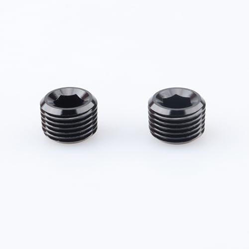 AC PERFORMANCE 1/8" NPT Male Pipe Plug Allen Head Socket Fitting, Black Aluminum, Pack of 2 - Image 2