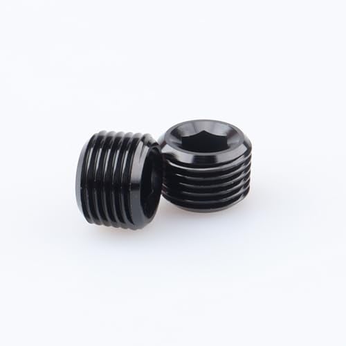 AC PERFORMANCE 1/8" NPT Male Pipe Plug Allen Head Socket Fitting, Black Aluminum, Pack of 2 - Image 3