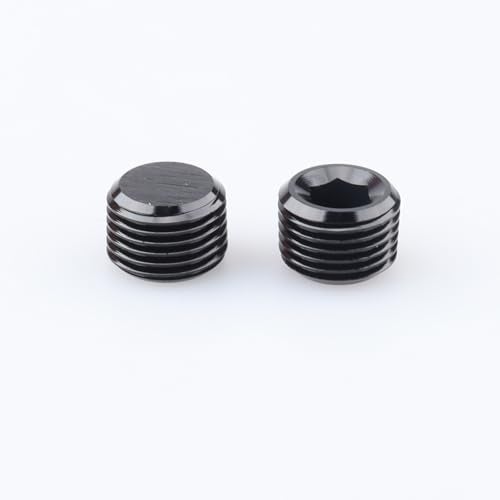 AC PERFORMANCE 1/8" NPT Male Pipe Plug Allen Head Socket Fitting, Black Aluminum, Pack of 2 - Image 4